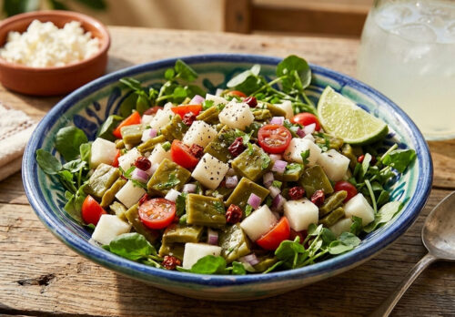 Ensalada de nopal con jicama