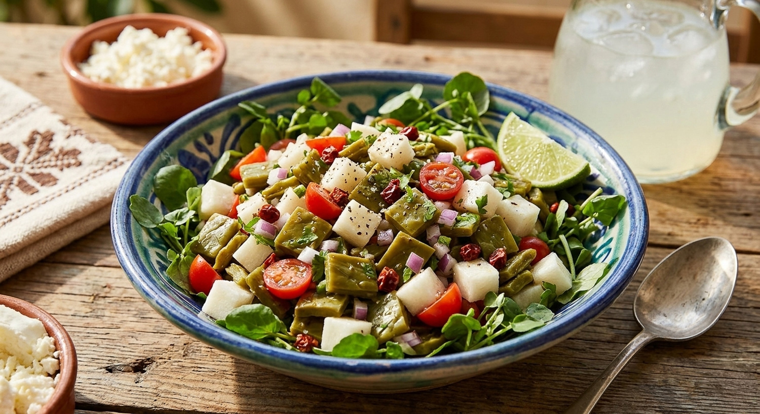 Ensalada de nopal con jicama